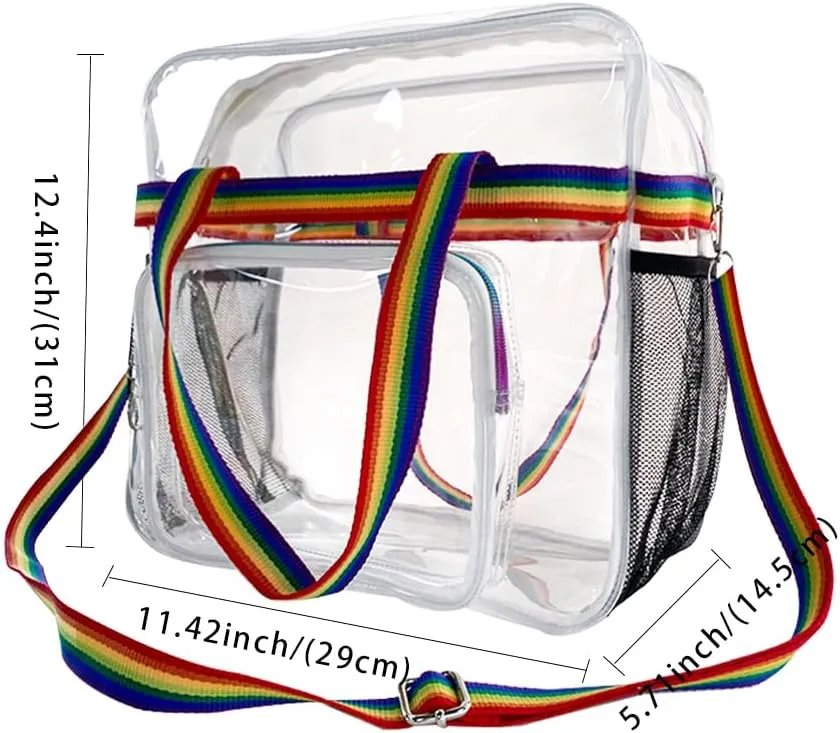 Clear Stadium Approved Tote, 12 x 6 x 12 Inches, Security Approved Clear Tote Bag