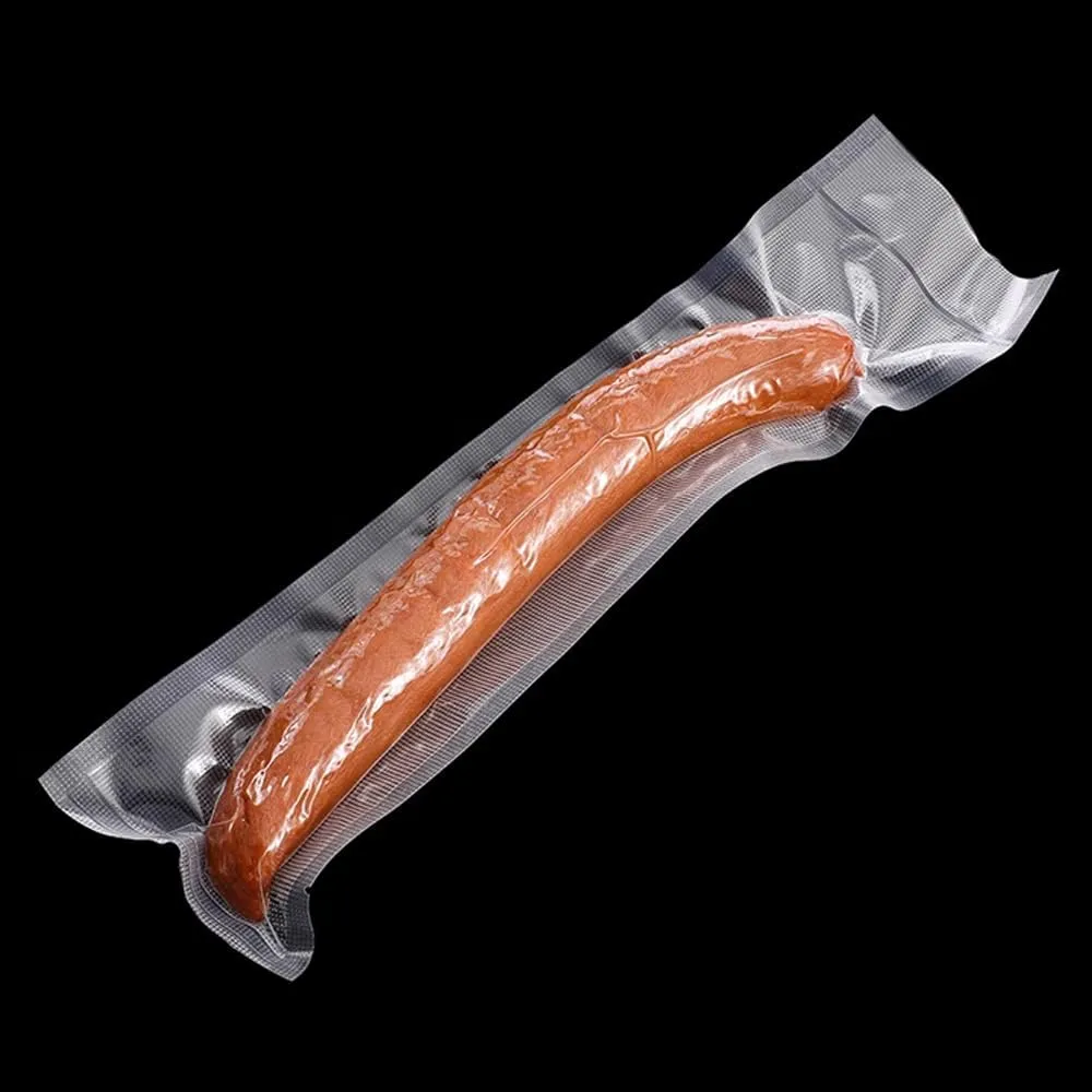 Clear Vacuum Bags for Food Saver Flat Open Top Embossed Vacuum Sealer Bag Food Storage Packaging Pouch with Tear Notch (100, 1.57x9.84 inch)