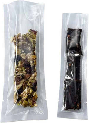 Clear Vacuum Bags for Food Saver Flat Open Top Embossed Vacuum Sealer Bag Food Storage Packaging Pouch with Tear Notch (100, 1.57x9.84 inch)