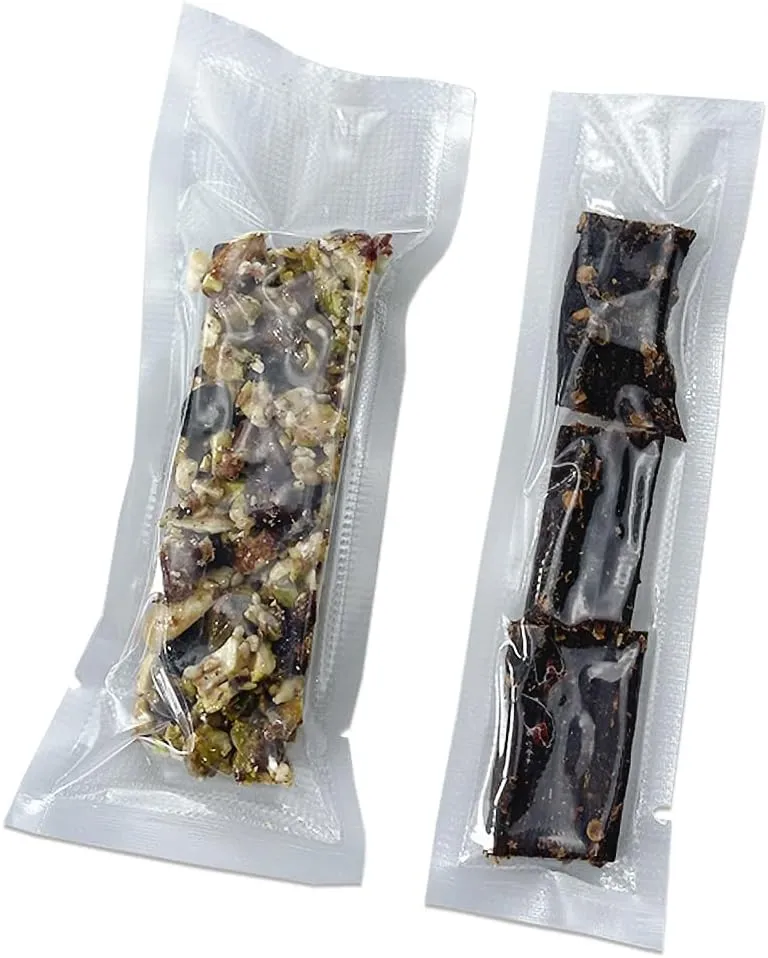 Clear Vacuum Bags for Food Saver Flat Open Top Embossed Vacuum Sealer Bag Food Storage Packaging Pouch with Tear Notch (100, 1.57x9.84 inch)