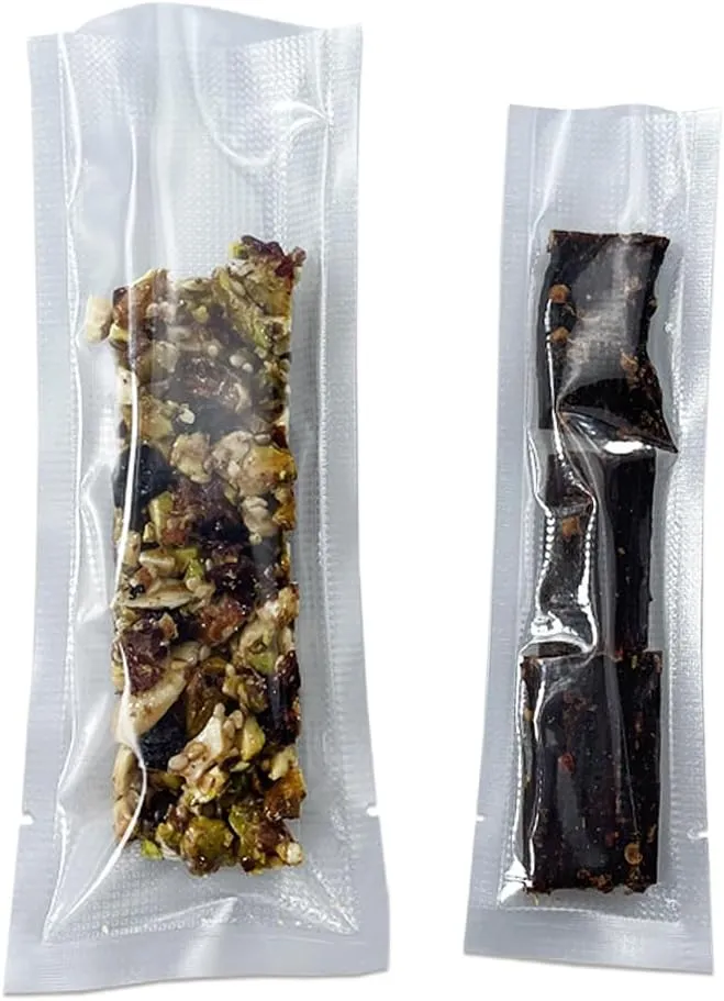 Clear Vacuum Bags for Food Saver Flat Open Top Embossed Vacuum Sealer Bag Food Storage Packaging Pouch with Tear Notch (100, 1.57x9.84 inch)