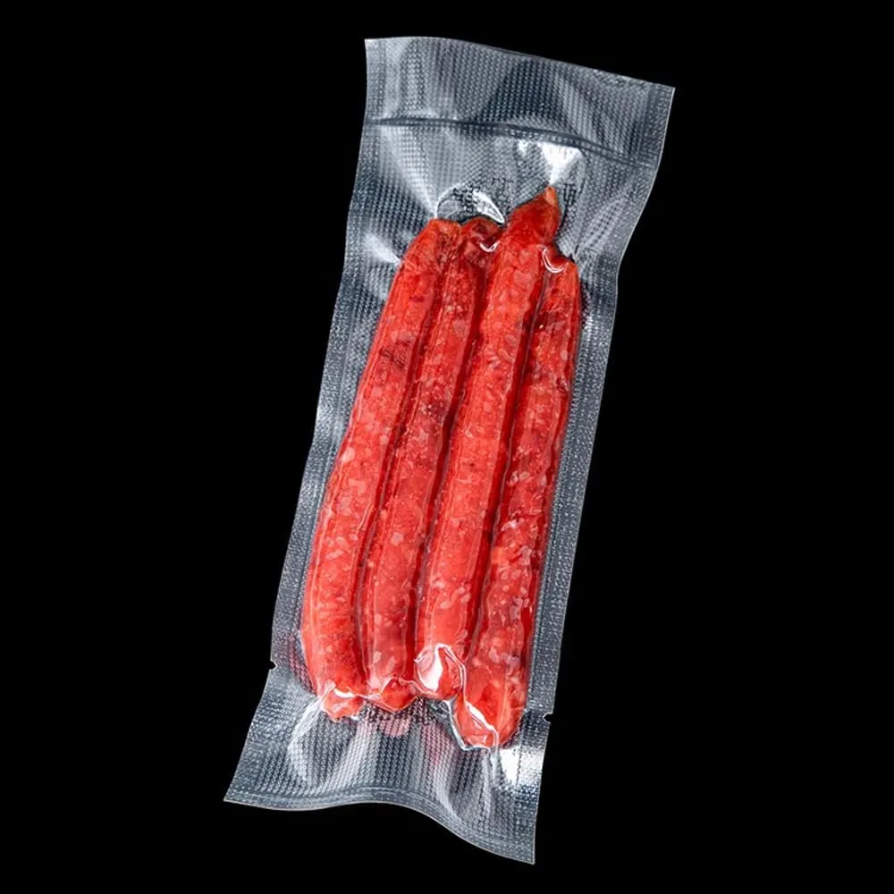 Clear Vacuum Bags for Food Saver Flat Open Top Embossed Vacuum Sealer Bag Food Storage Packaging Pouch with Tear Notch (100, 1.57x9.84 inch)