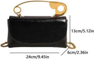 Clutch Purse Elegant Evening Bag for Women Creative Pin Handbag Chain Crossbody Bag Vegan Leather Shoulder Handbag