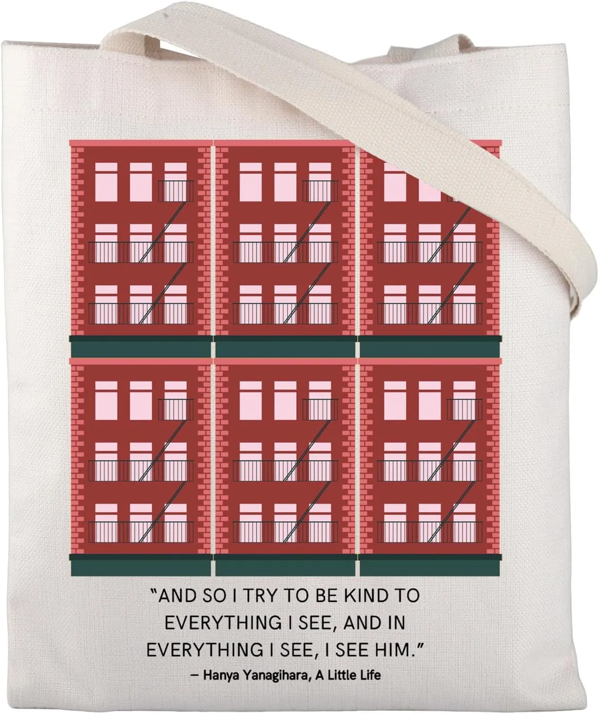 CMNIM Literary Canvas Tote Bag a Little Life Inspired Gift Tragedy Book Lover Gifts Bookworm Gift Little House Book Tote Bag