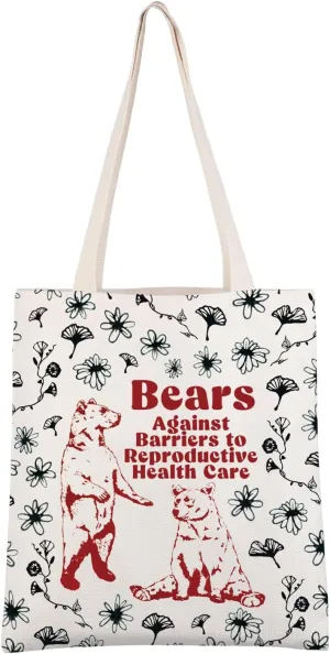 CMNIM Pro Choice Gifts Feminist Gifts Abortion Rights Merch Bears Against Barriers to Reproductive Health Care Tote Bag