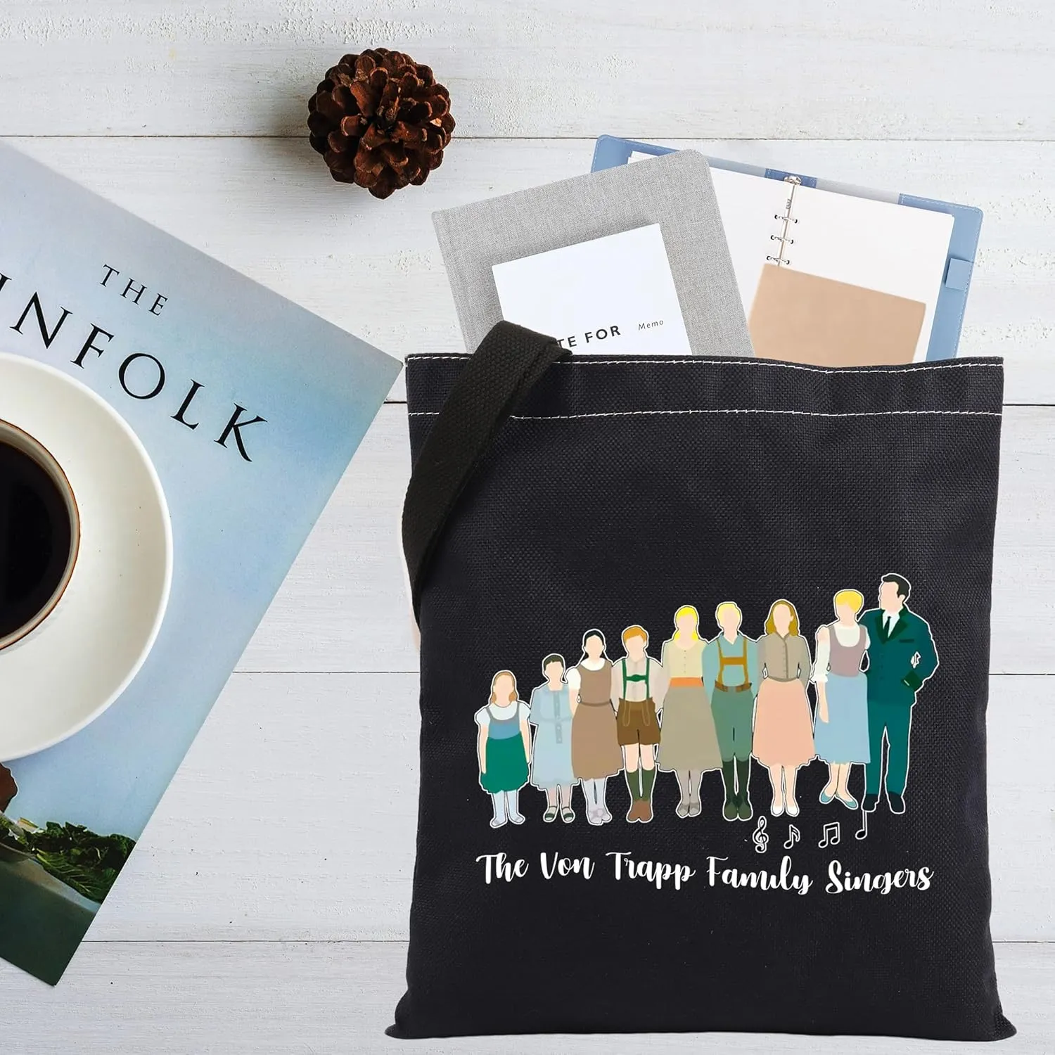 CMNIM The Sound of Inspired Music Tote Bag The Von Trapp Family Singers Fan Gift for Musical Movie Lover Grocery Shoulder Bag