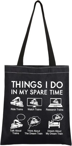 CMNIM Train Railroad Lover Gifts Train Collector Gifts Railroad Conductor Gifts Things I Do Trains Transportation Tote Bag