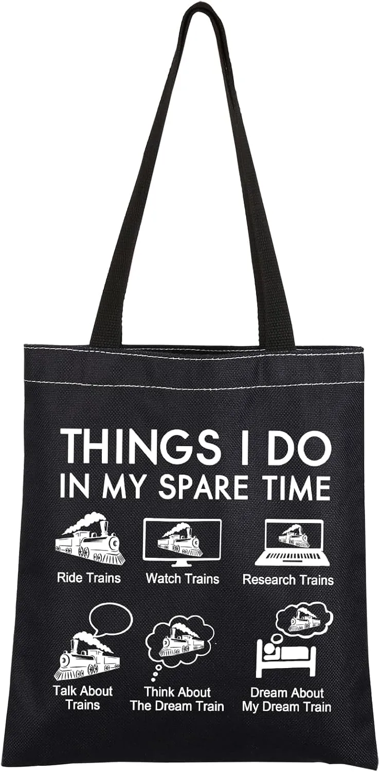 CMNIM Train Railroad Lover Gifts Train Collector Gifts Railroad Conductor Gifts Things I Do Trains Transportation Tote Bag