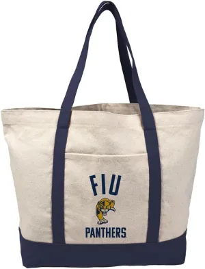 Collegiate Arched School Name Canvas Tote Bag With External Pocket, Reusable Shoulder Bag for Shopping, Beach