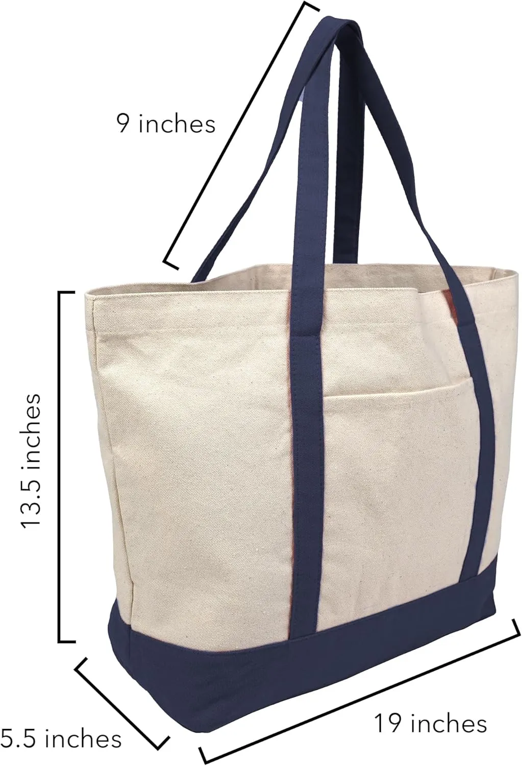 Collegiate Arched School Name Canvas Tote Bag With External Pocket, Reusable Shoulder Bag for Shopping, Beach