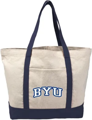 Collegiate Distressed School Name Canvas Tote Bag With External Pocket, Reusable Shoulder Bag for Shopping, Beach