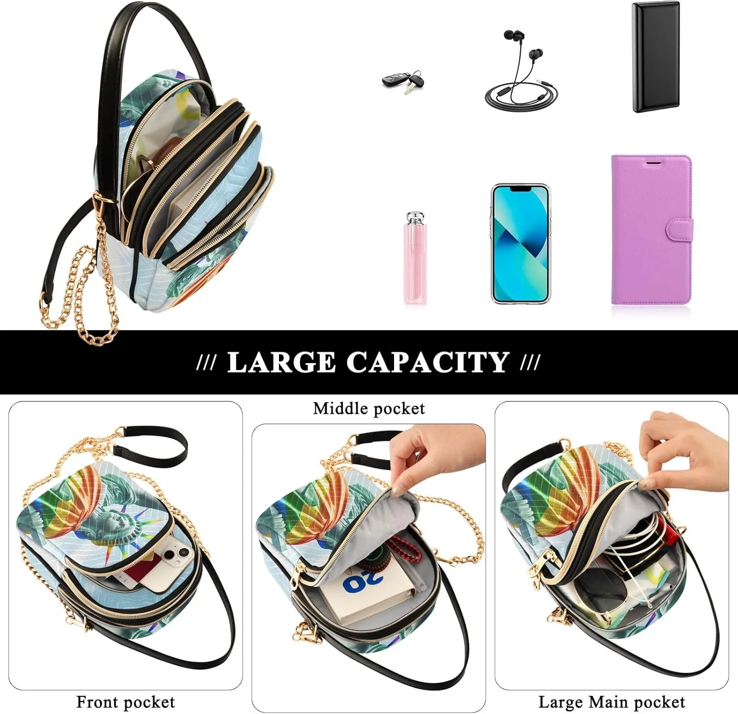 Colorful Mandala Lion Head Stylish Crossbody Bags for Women Handbags for Women