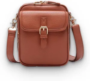 Comebybuy Purse Vintage Mini Messenger Bag, Leather Vintage Double Layer Large Capacity Messenger Bag For Women