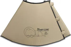 Comfy Cone Pet Cone for Dogs, Cats, XX-Large, Tan - Comfortable Soft Dog Cone Collar Alternative for After Surgery, Wound Care, Spay, Neuter - Dog and Cat Recovery Elizabethan-Collar