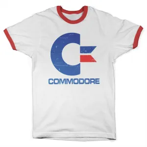 Commodore 64 Officially Licensed Commodore Vintage Logo Ringer Mens T-Shirt
