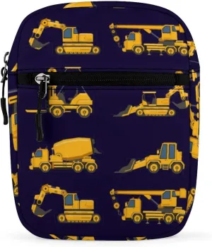 Construction Machinery Trucks Casual Crossbody Bags for Women Men Mini Sling Purse Shoulder Messenger Bag