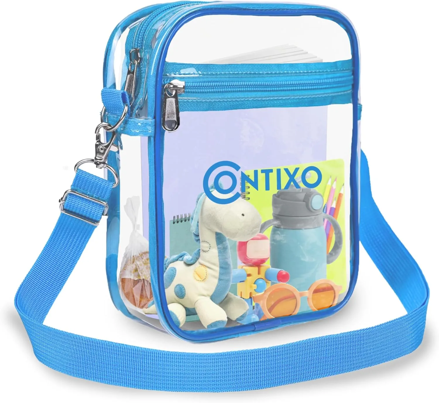 Contixo Clear Bag Stadium Approved - Clear Purses for Kids, Stadium Crossbody Messenger Bag for Concerts Sporting Events