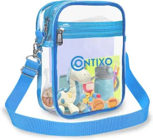 Contixo Clear Bag Stadium Approved - Clear Purses for Kids, Stadium Crossbody Messenger Bag for Concerts Sporting Events