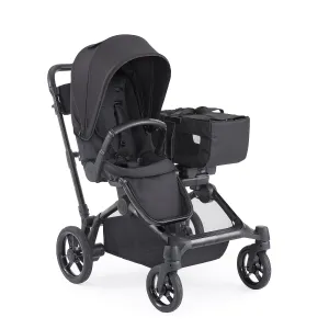 Contours Element Side-by-Side Convertible Toddler and Baby Stroller Single-to-Double, Reversible Seating Options, Infant Seat Compatible, Spacious Storage, UPF 50 Sun Canopy - Stealth Black