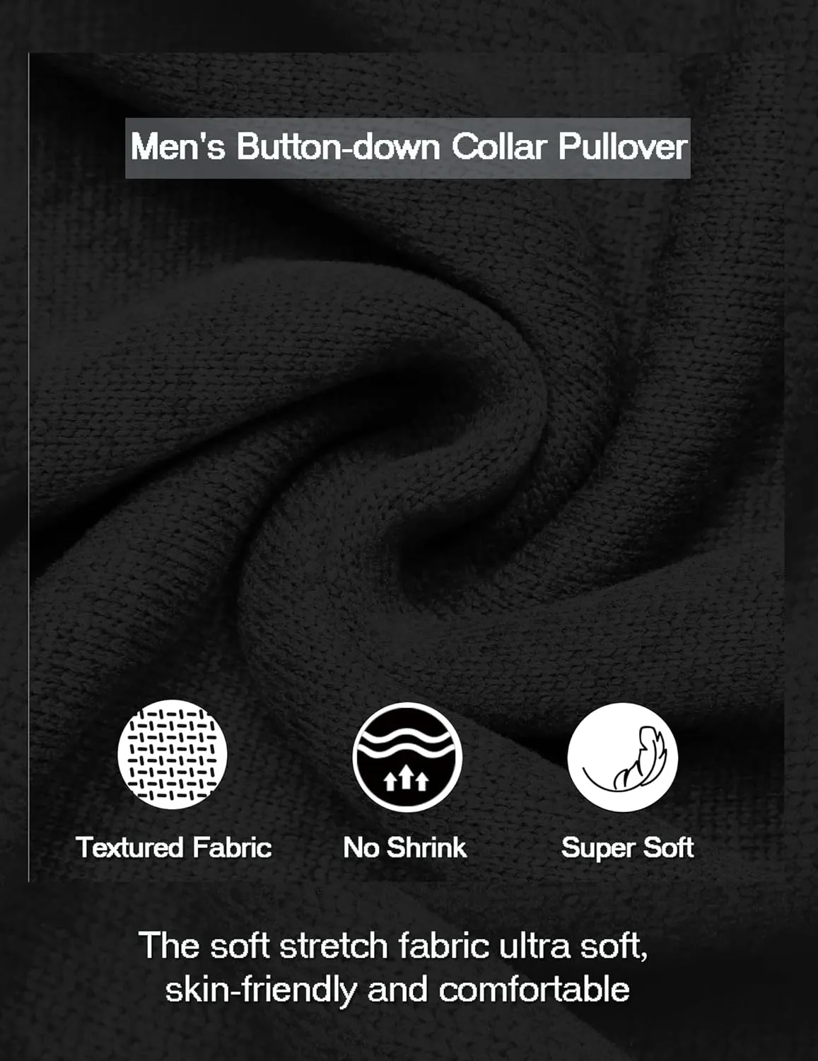 COOFANDY Men's Casual Henley Pullover Sweatshirt Thermal Fleece Slim Fit Sweater