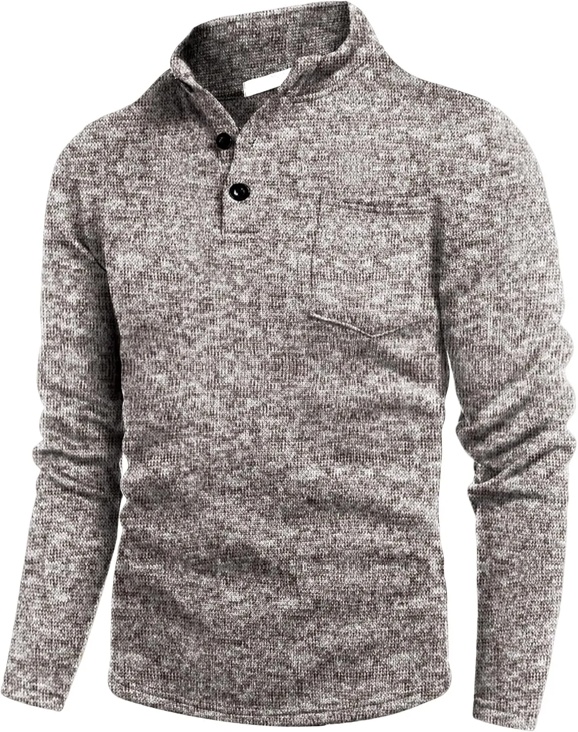 COOFANDY Men's Casual Henley Pullover Sweatshirt Thermal Fleece Slim Fit Sweater
