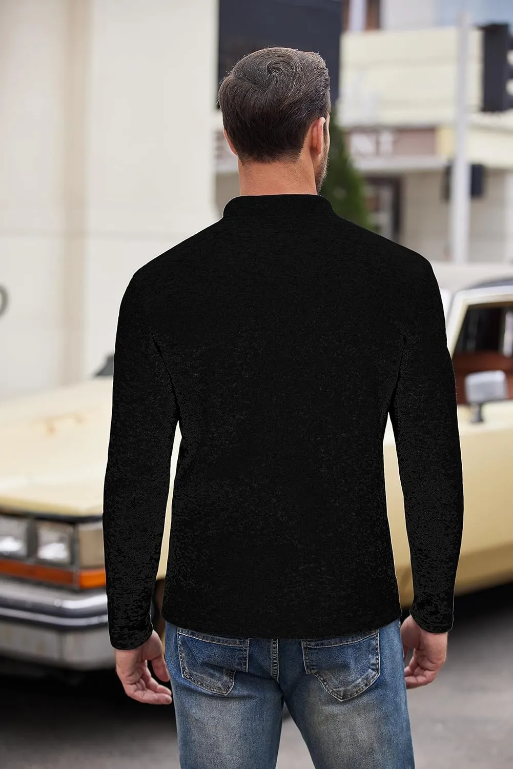 COOFANDY Men's Casual Henley Pullover Sweatshirt Thermal Fleece Slim Fit Sweater