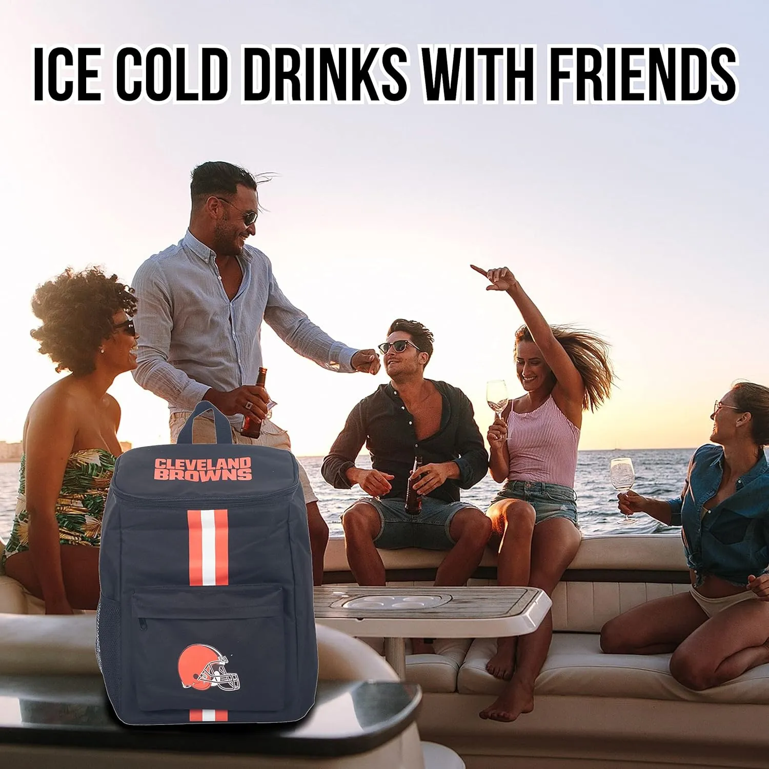 Cooler Backpack – Portable Soft Sided Ice Chest – Insulated Bag Holds 36 Cans - Football Gear – Show Your Team Spirit with Officially Licensed Fan Gear