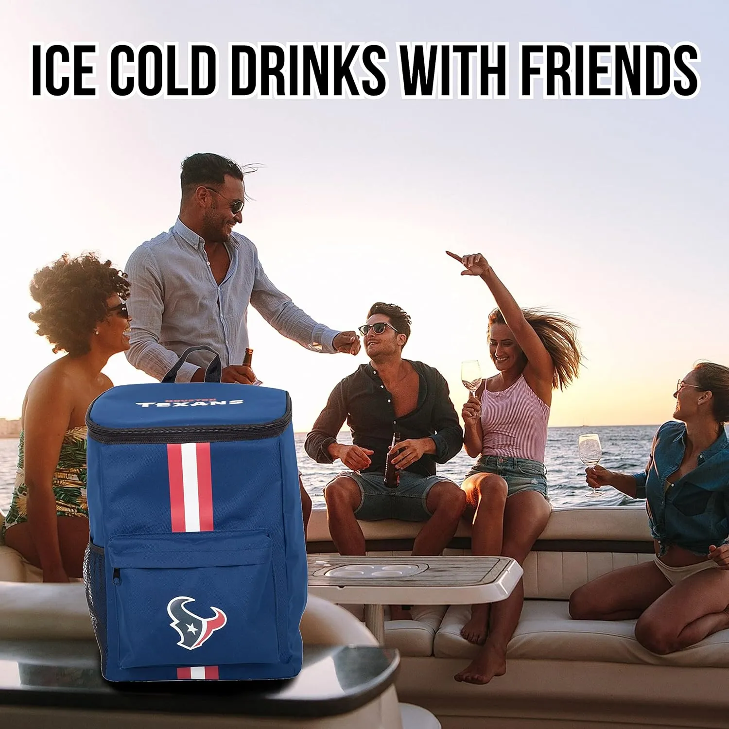 Cooler Backpack – Portable Soft Sided Ice Chest – Insulated Bag Holds 36 Cans - Football Gear – Show Your Team Spirit with Officially Licensed Fan Gear
