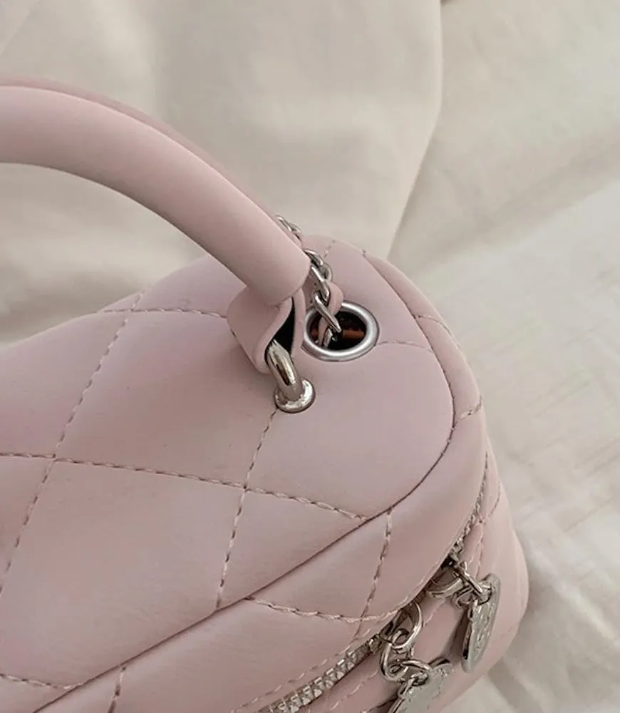 Coquette Mini Crossbody Bags for Women Chain Strap Quilted Handbag Mini Bag Purse Small Bag Coquette Stuff