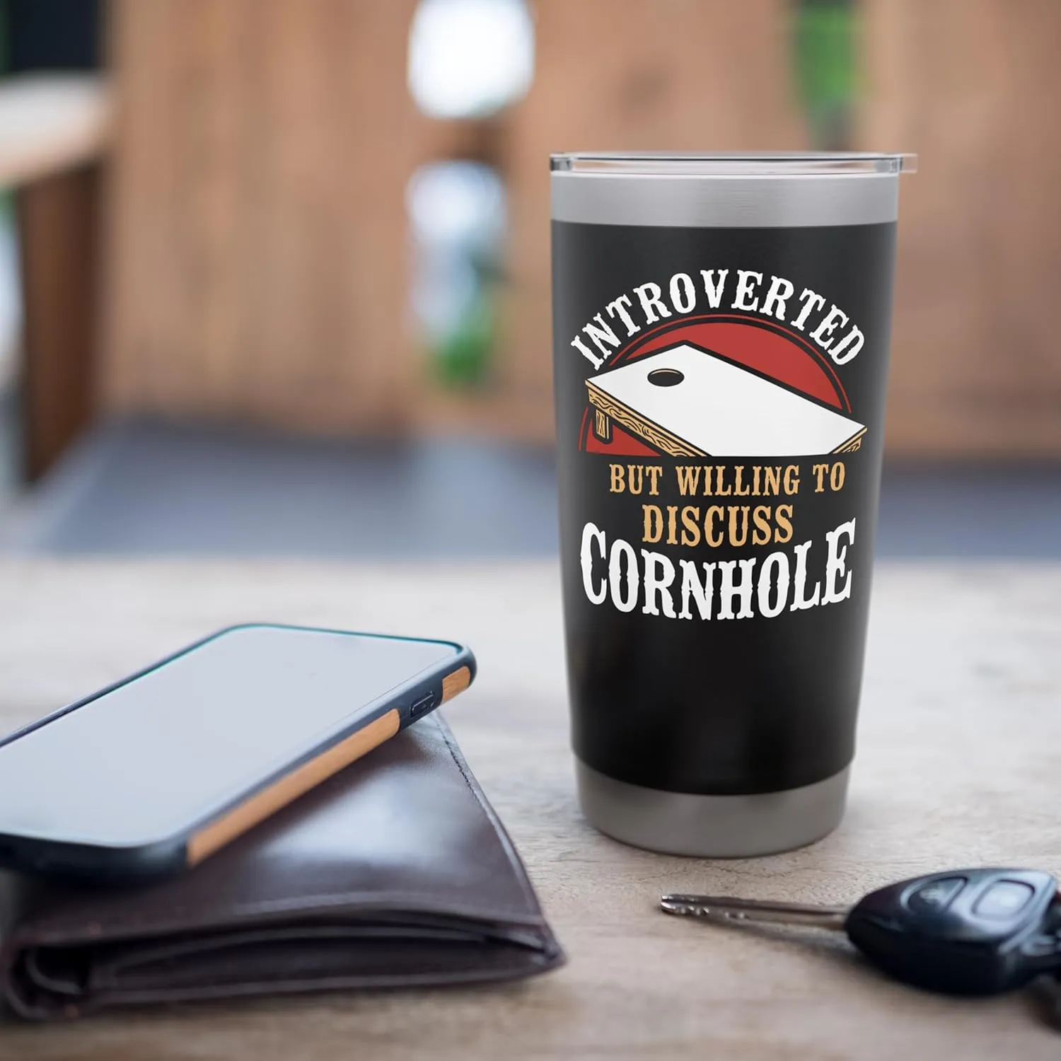 Cornhole Team Bean Bag Player Champ Introverted But Willing Stainless Steel Insulated Tumbler