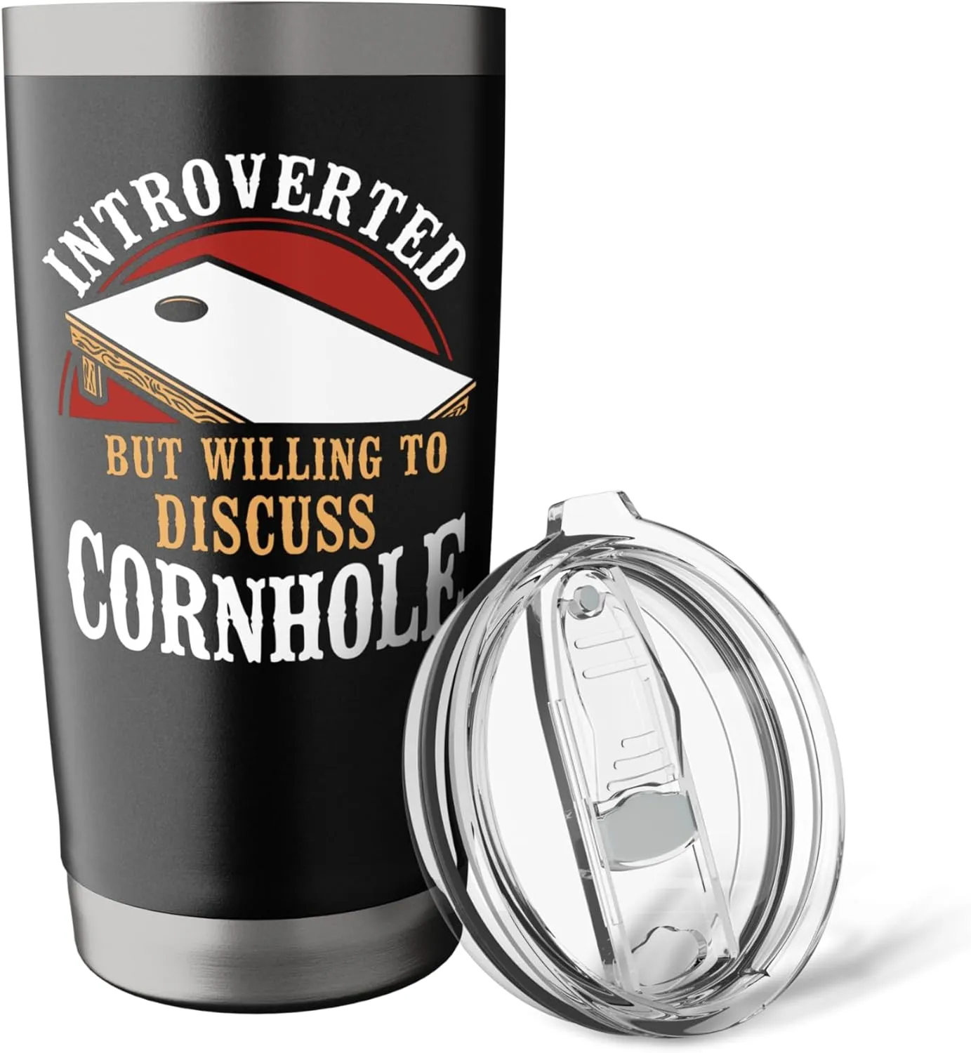 Cornhole Team Bean Bag Player Champ Introverted But Willing Stainless Steel Insulated Tumbler