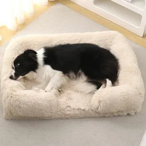 Cozy Winter Plush Dog Bed