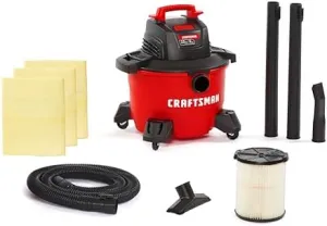 CRAFTSMAN CMXEVBE17584 6 Gallon 3.5 Peak HP Wet Dry Vac, Portable Shop Vacuum Wet and Dry with Filter, Dust Bags, Hose and Attachments for Home, Garage and Car Cleaning