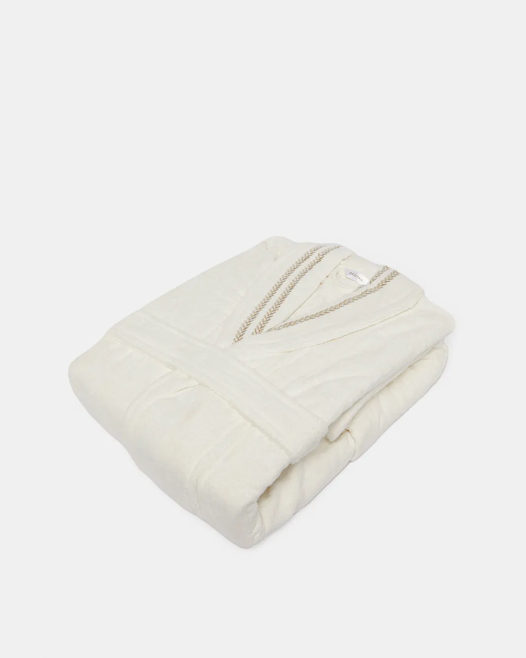Cream Embroidery Shawl Bathrobe (Large)