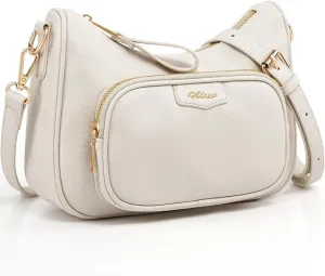 Cross Body Body Bag for Women Leather Small Handbag with Zipper Summer Purse with Compartments
