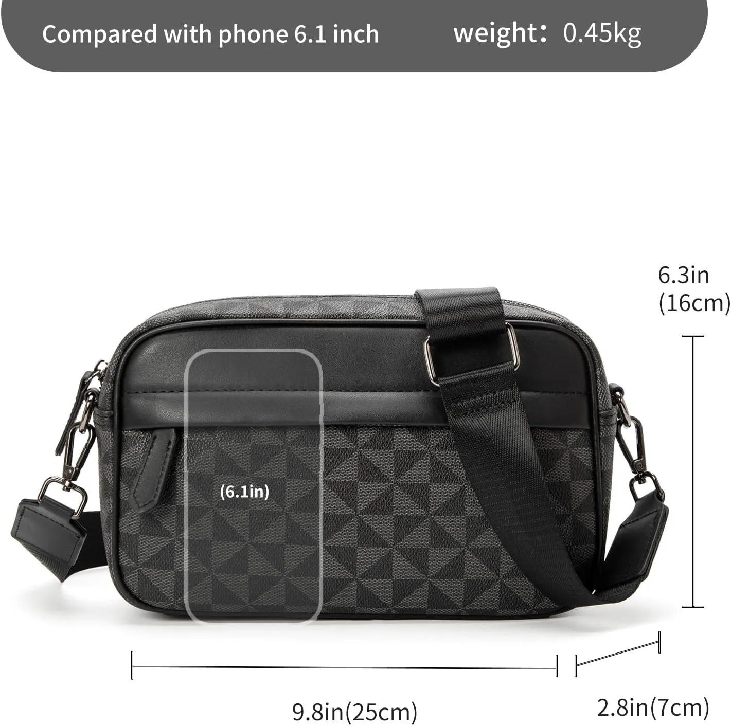 Crossbody Bag for Mens, Men's commuter shoulder bag, Travel bag Work Business Small men's satchel