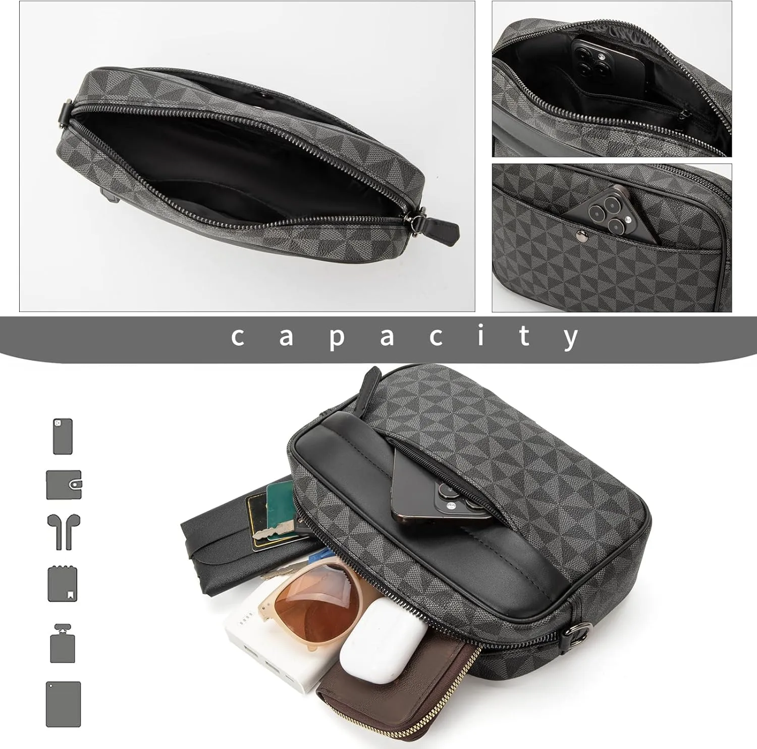 Crossbody Bag for Mens, Men's commuter shoulder bag, Travel bag Work Business Small men's satchel