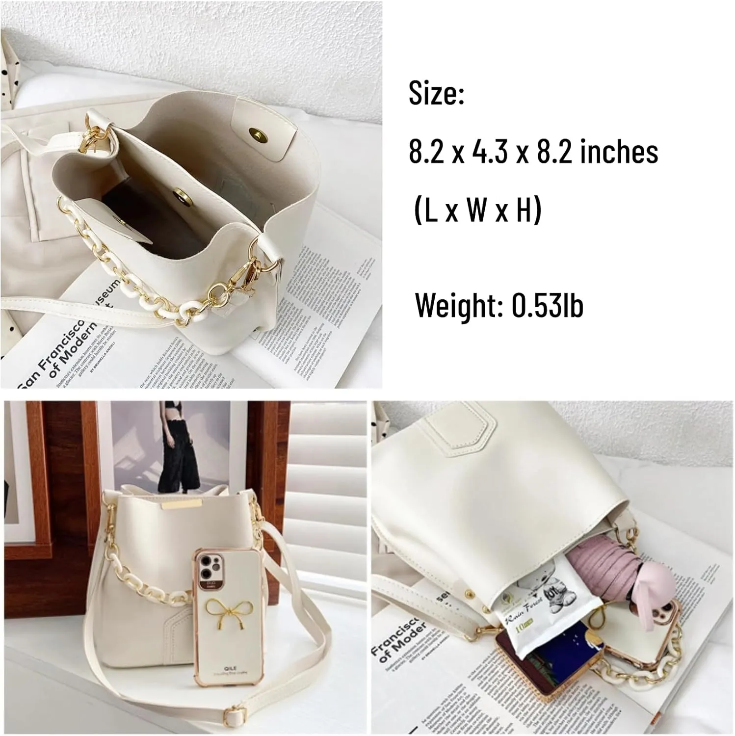 Crossbody Bags for Women PU Leather Tote Bag Trendy Cross Body Purse Shoulder Bag with Adjustable Strap Handbags