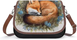 Crossbody Bags for Women Purses A Sleeping Fox Printed Handbags for Women Sling Bag for Women's Daily Life Or Work