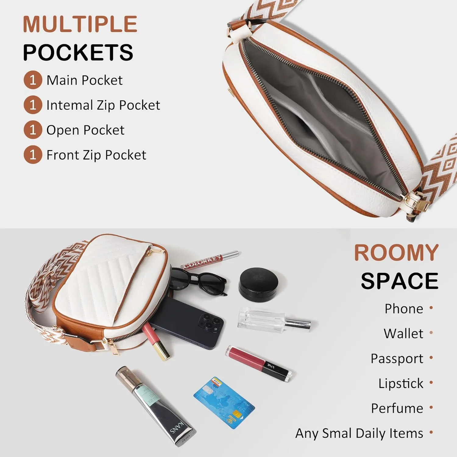 Crossbody Bags for Women Purses for Women Vegan Leather crossbody purse Handbags with Ajustable Strap