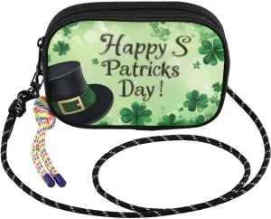 Crossbody Bags for Women Stpatricks Day Clover Hat Cell Phone Purses Women's Shoulder Handbag Wallet Purse with Rope Pendant