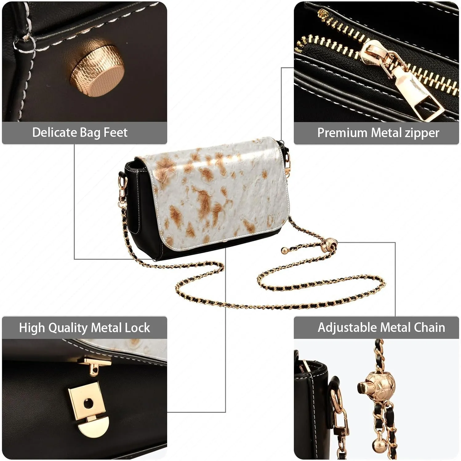 Crossbody Bags for Women Trendy Women's Black Shoulder Bag Small PU Leather Flap Cross Body Bag Handbags