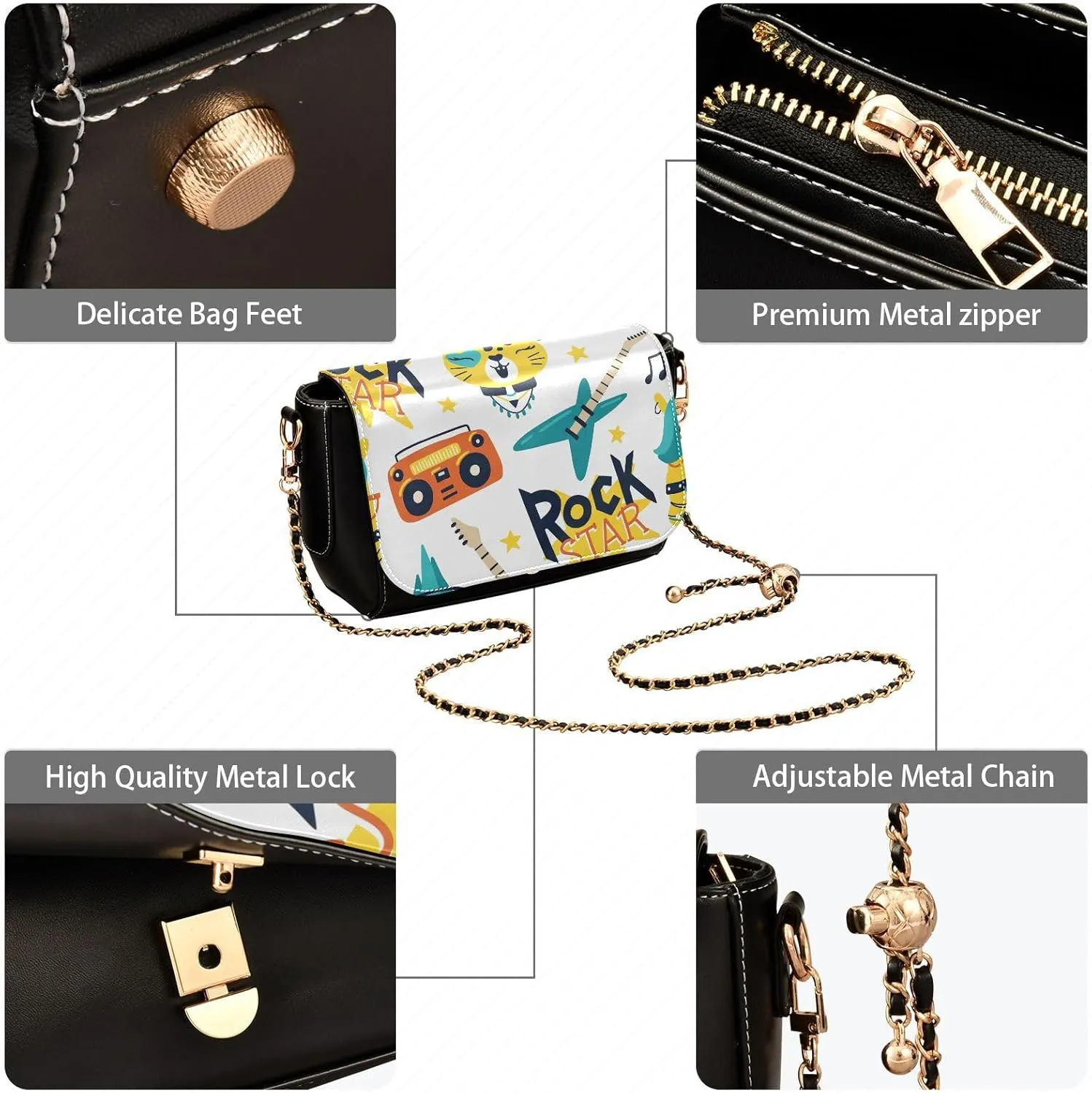 Crossbody Bags for Women Trendy Women's Black Shoulder Bag Small PU Leather Flap Cross Body Bag Handbags
