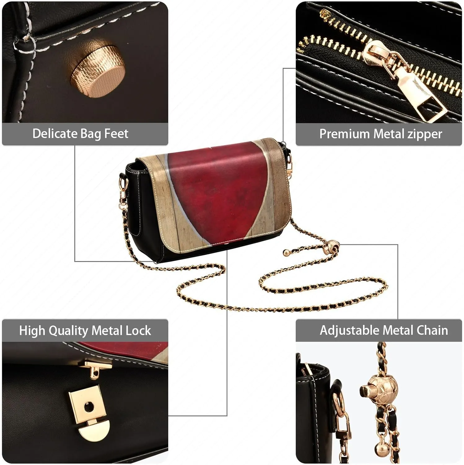 Crossbody Bags for Women Trendy Women's Black Shoulder Bag Small PU Leather Flap Cross Body Bag Handbags