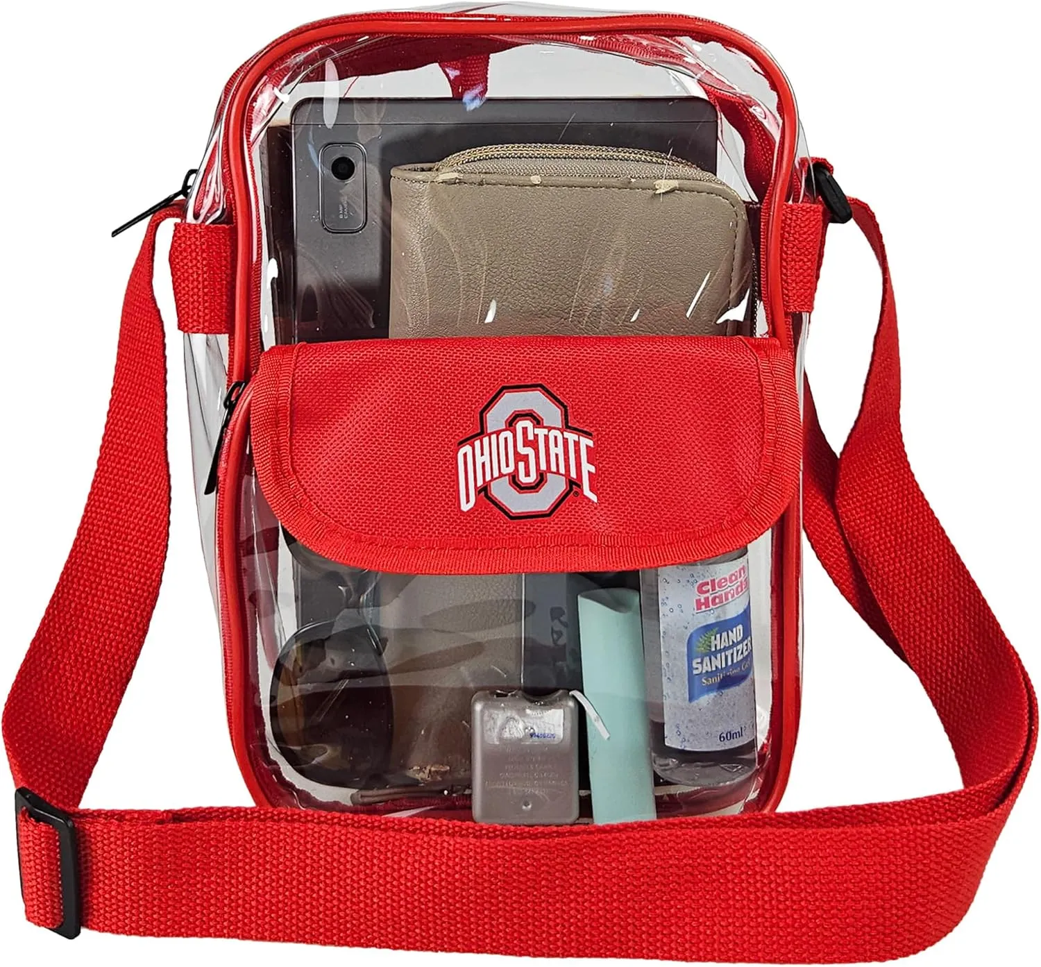 Crossbody Clear Bag 10 Inch Pouch for Valuables - Games, Graduations, Concerts – NCAA Stadium Approved