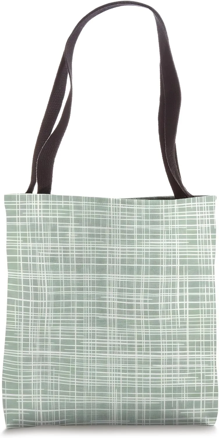 Crosshatch Green Linen-Style Design Tote Bag