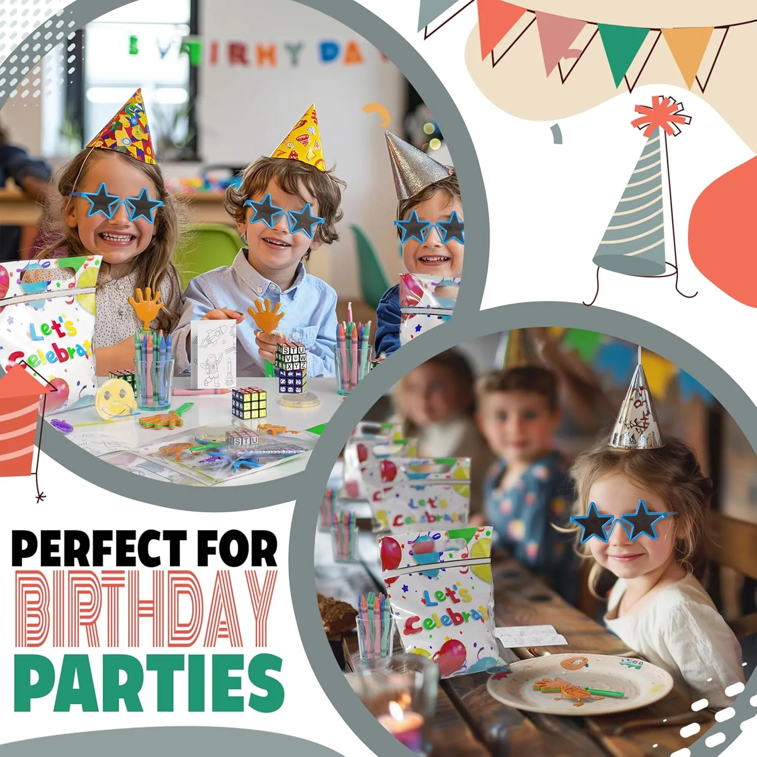 Crown Display Party Favors for Kids 10 Pre Filled Party Favor Bags - Fun Goodie Bags Stuffers for Kids with Fidget Toys and Small Toys Goody Bag Stuffers - Party Favors for Kids 4-8