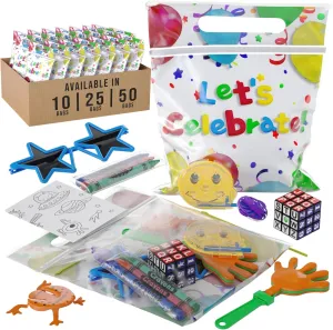 Crown Display Party Favors for Kids 10 Pre Filled Party Favor Bags - Fun Goodie Bags Stuffers for Kids with Fidget Toys and Small Toys Goody Bag Stuffers - Party Favors for Kids 4-8