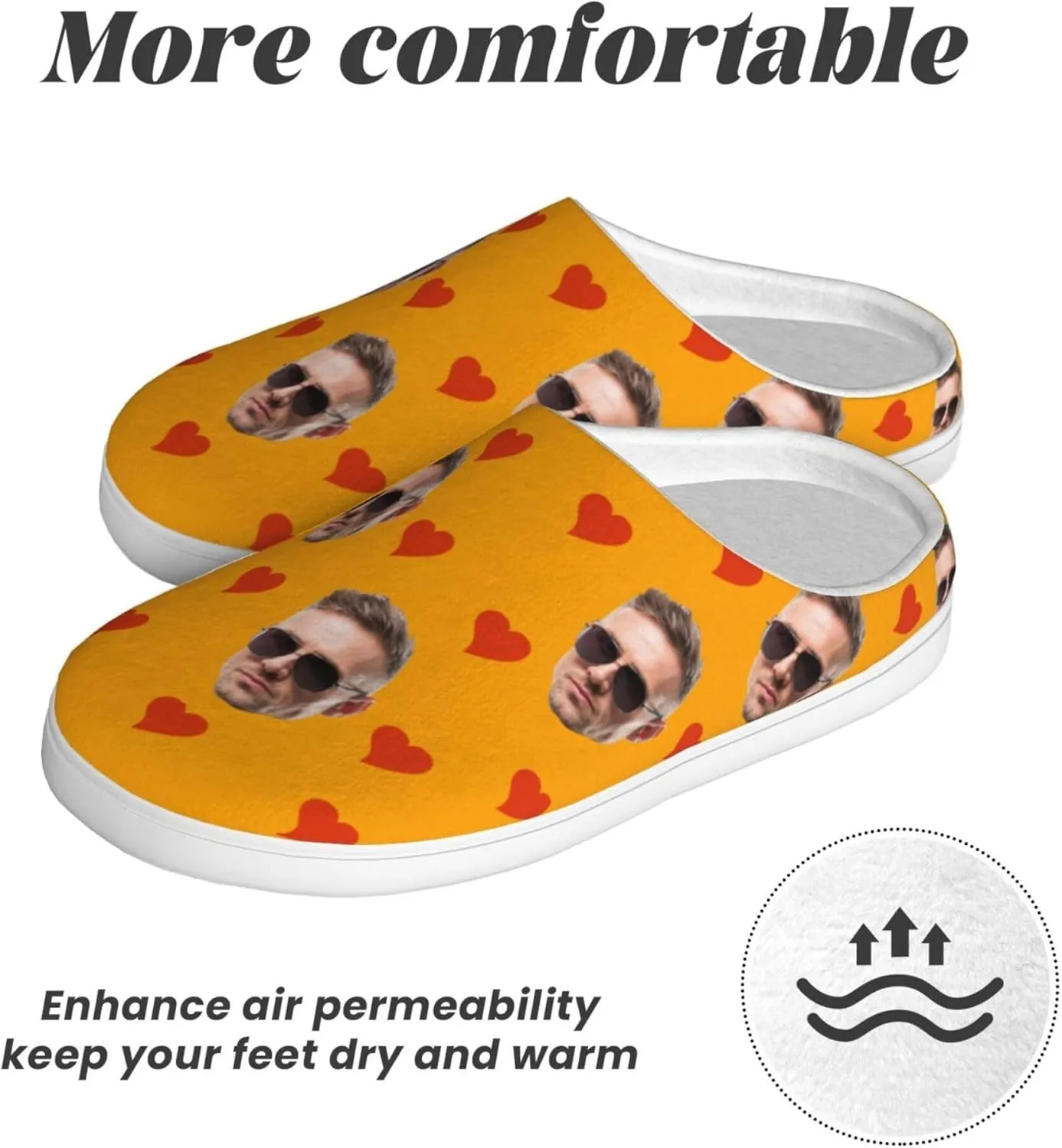 Custom Cotton Slippers Personalized Winter House Slippers With Face Photos And Name Customized Cotton Slippers for Men/Women