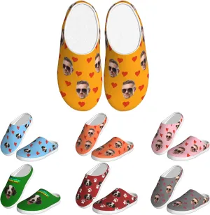 Custom Cotton Slippers Personalized Winter House Slippers With Face Photos And Name Customized Cotton Slippers for Men/Women